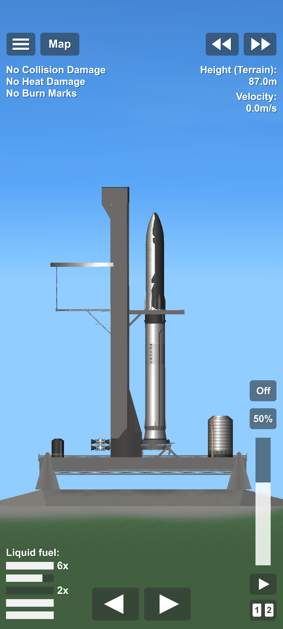 Starship  with luncher pad — Spaceflight Simulator blueprint