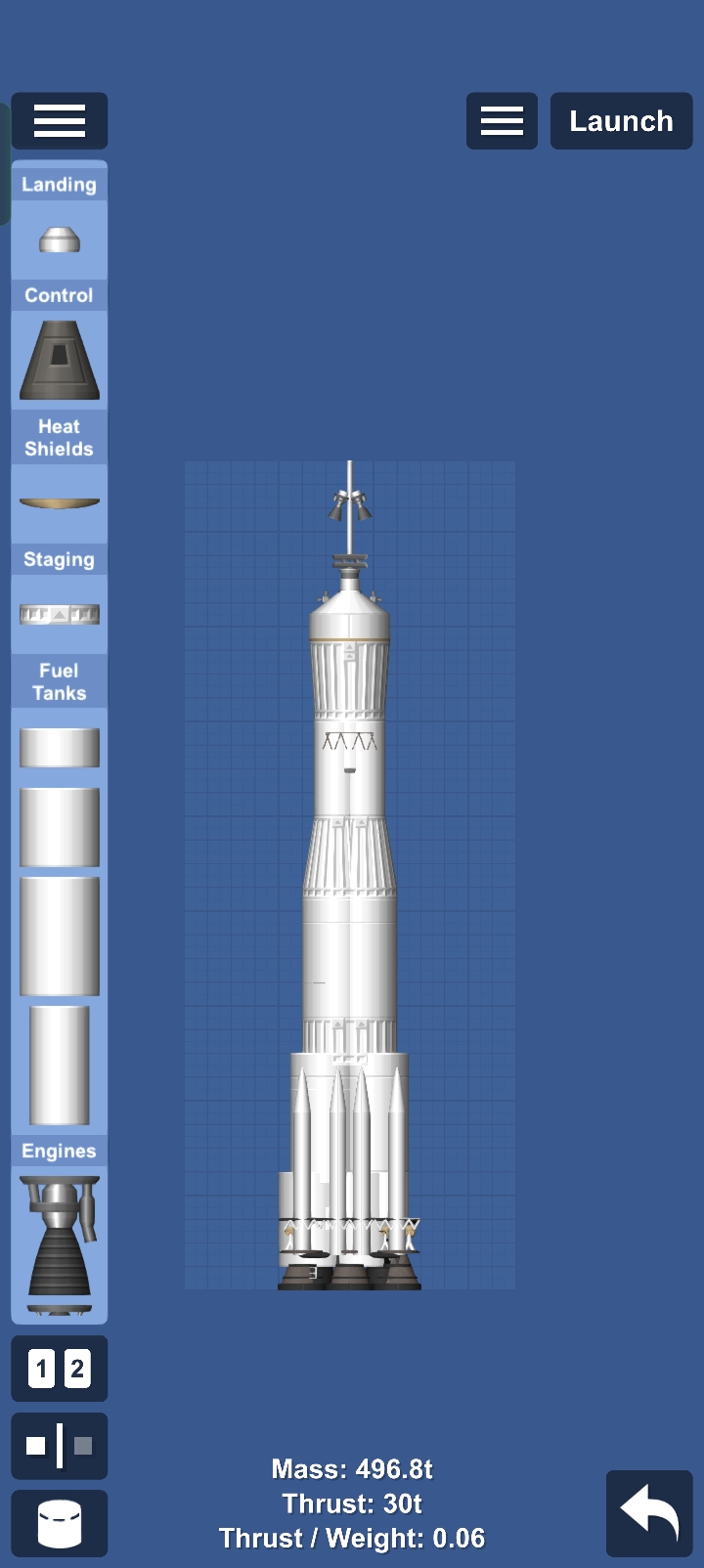 Orion Plus Saturn V plus high engines no DLC required — Spaceflight Simulator blueprint
