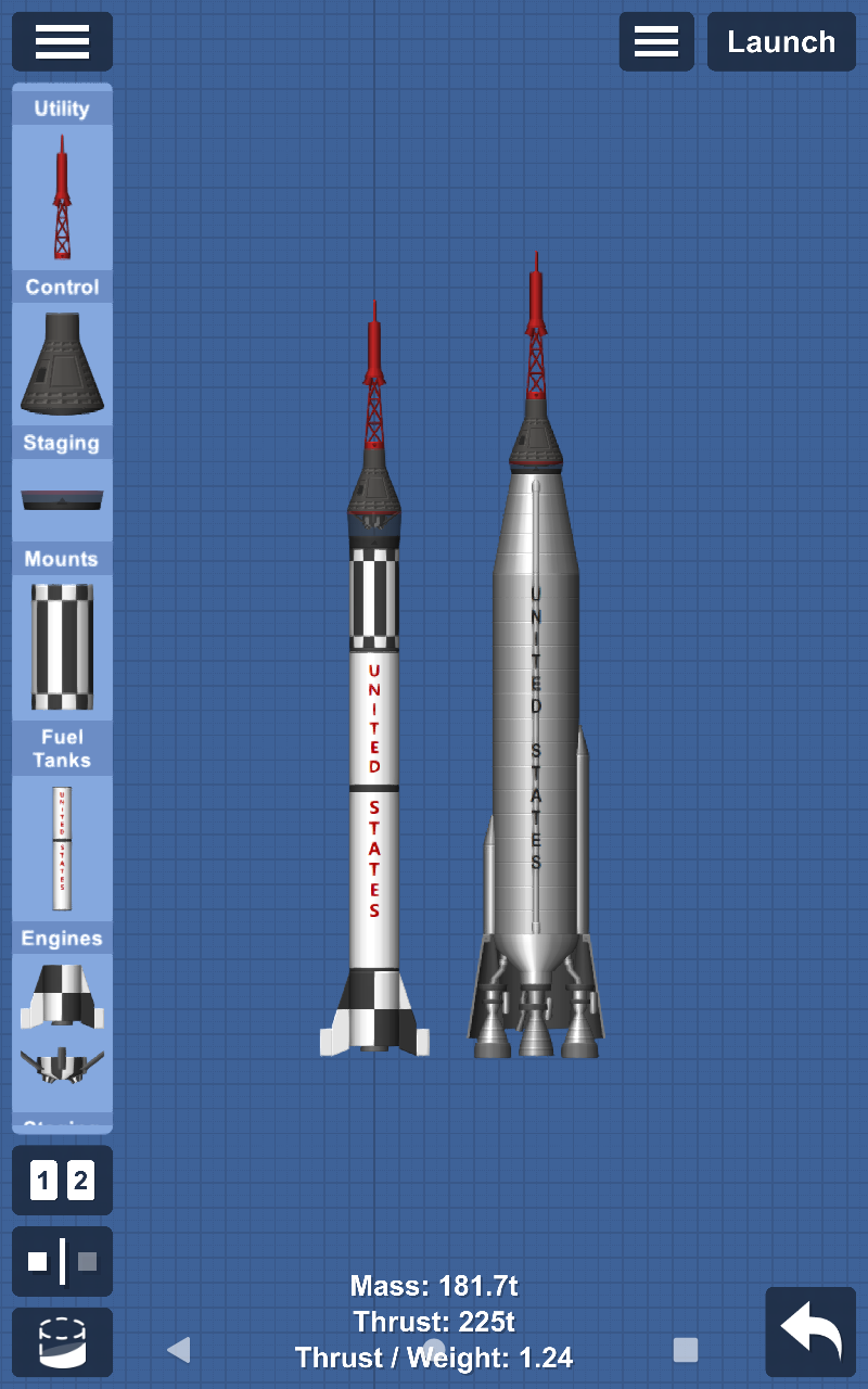 Mercury redstone and redstone atlas — Spaceflight Simulator blueprint