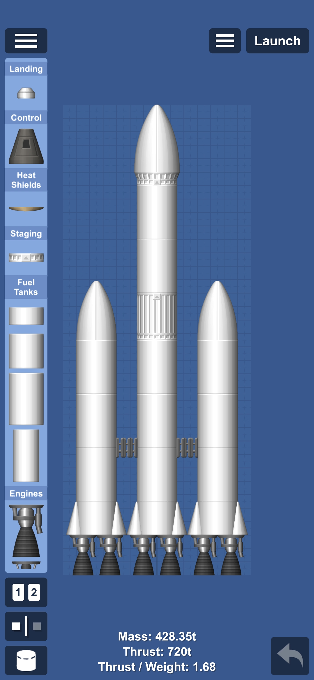 Powerful booster pack assted rocket — Spaceflight Simulator blueprint